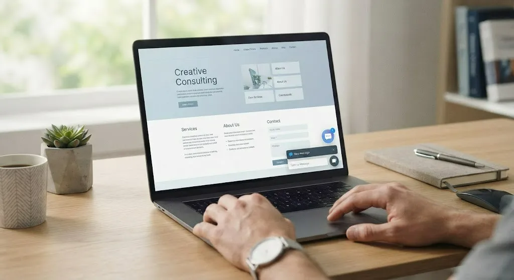 A website engagement widget bringing live conversation to a web page